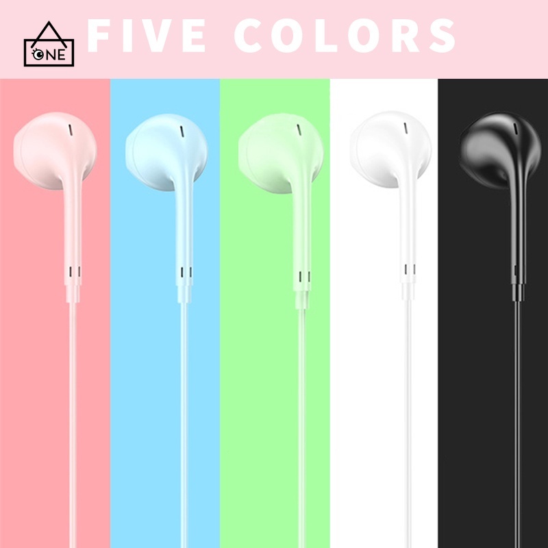 COD❤Kabel Asli U19 Macaron Warna Headphone Berkualitas Baik 3.5mm HIFI Headset  A one