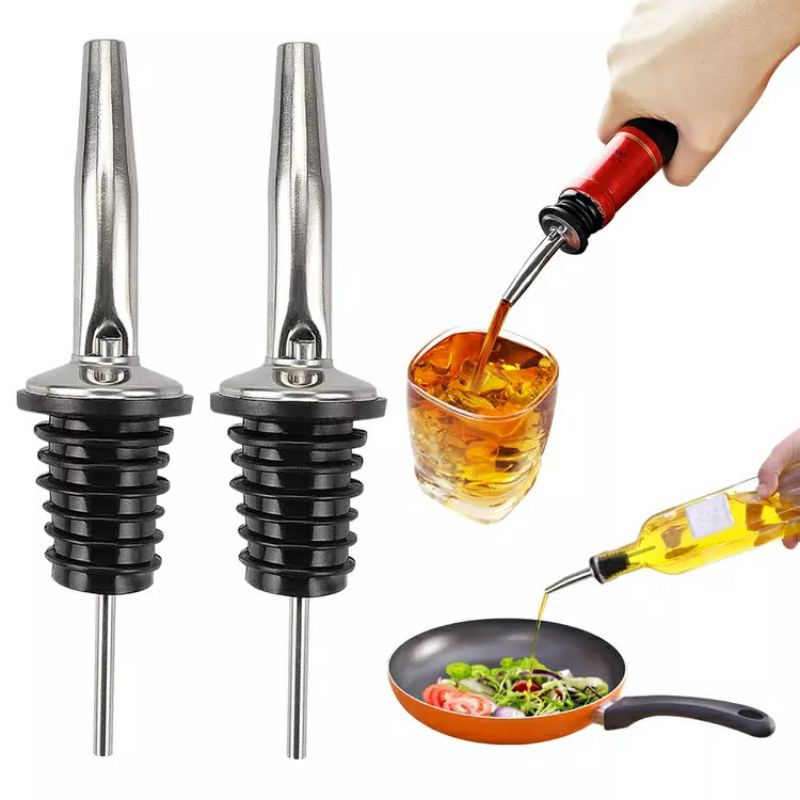 Bottle Pourer Stainless Wine Pourer Syrup Penuang Botol Kecap Minyak Sayur