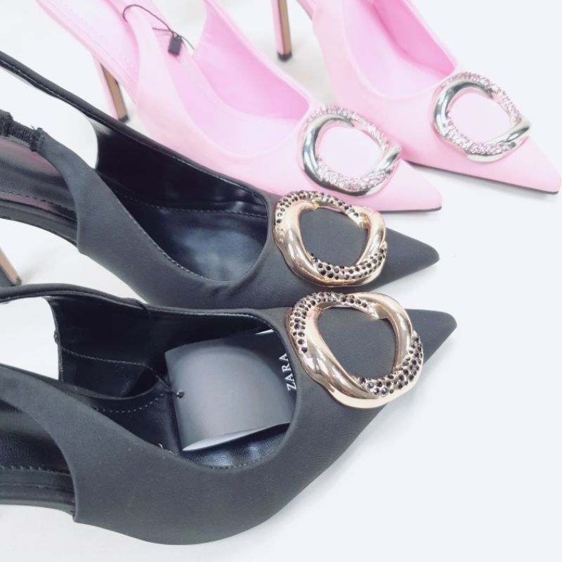 ZR Slingback High Heels with Round Gasper 1669