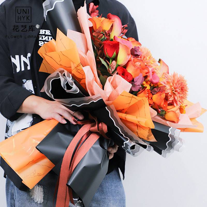 

1 Lembar Kertas Cellopane Flower Wrapping Ketas Buket Golden