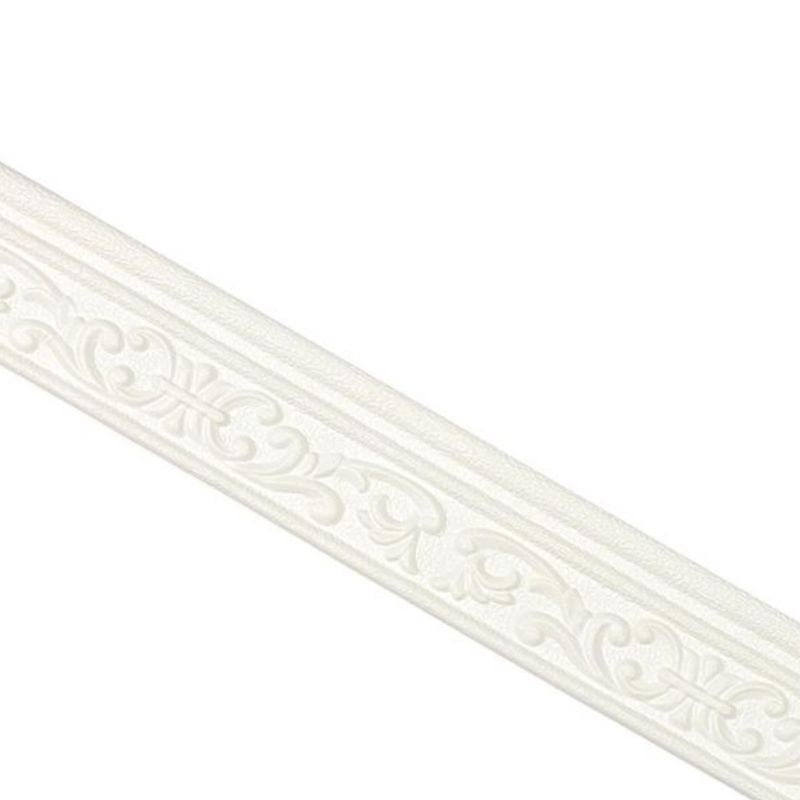 Wallpaper List 3D Foam Lis Profil Ukuran 230cm x 8cm-Putih Batik