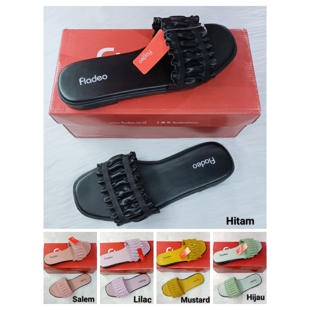 Sandal wanita fladeo original kekinian terbaru-Sandal Flat teplek-Fladeo Original-Fladeo 26062209