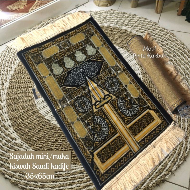 sajadah anak mini hitam turky halus lembut tebal halus premium ukuran 35×60cm