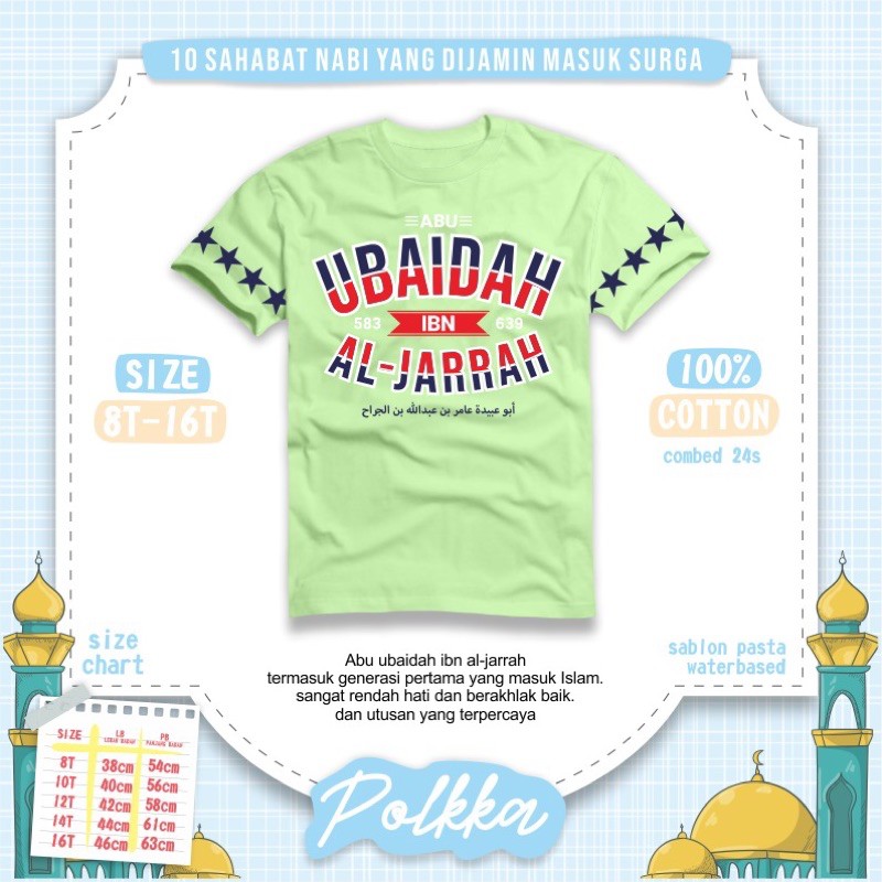 Polkka Kaos Anak Laki laki Serial Sahabat Nabi - Baju Pakaian Atasan Laki laki 8 10 12 14 16 Tahun