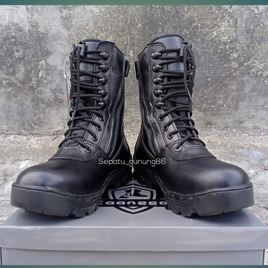 Sepatu pdl jatah TNI AD kulit asli terlaris original CAANGGO