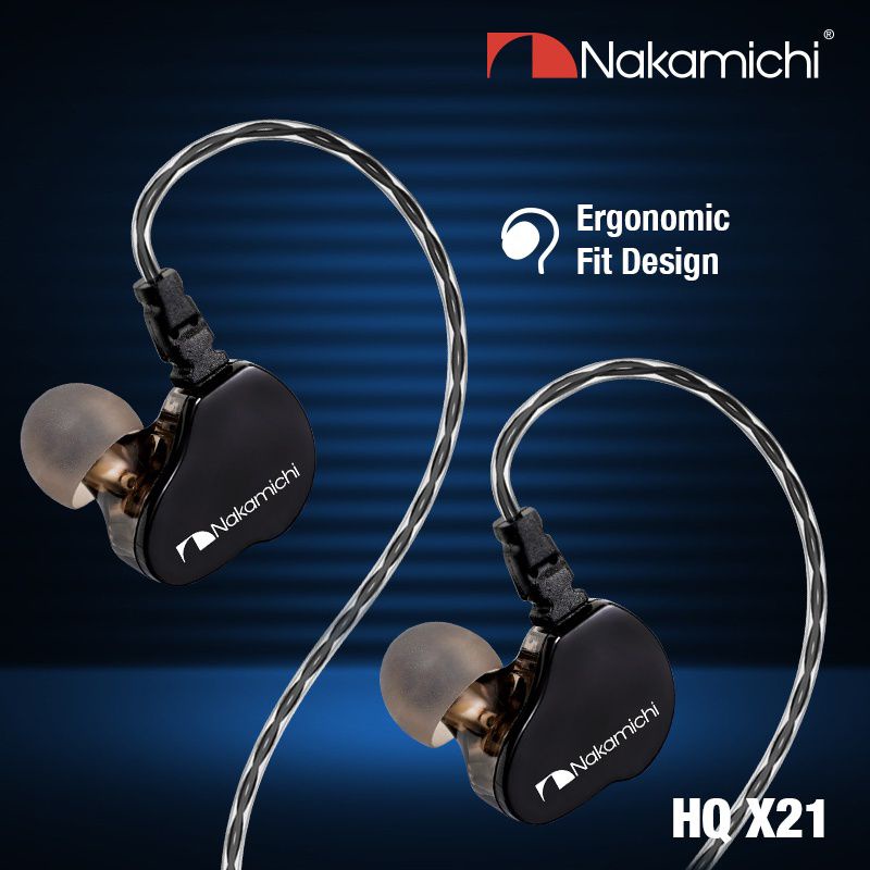 Nakamichi HQ X21 Dual Dynamic Driver In Ear Monitor Earphone Mic