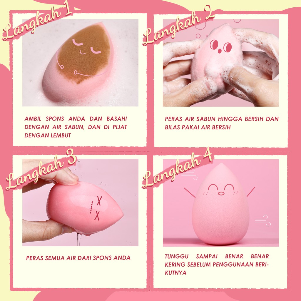 PINKFLASH Ohmypuff Spons Beauty Egg Makeup Sponge Bentuk Hati Warna