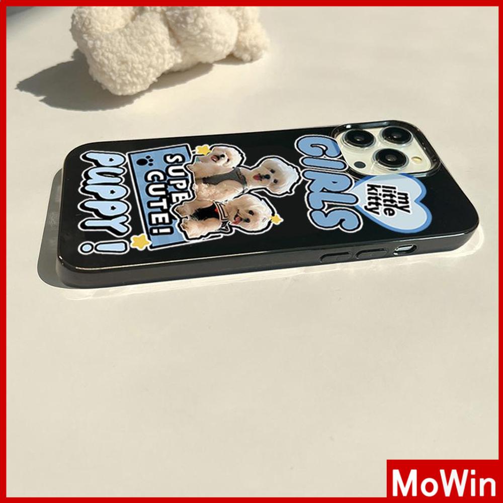 For iPhone 14 Pro Max iPhone Case TPU Soft Case Glossy Black Case Shockproof Protection Camera Cute Puppy Compatible For iPhone 13 Pro max 12 pro max 11 pro max xr 7plus xs max 7 8