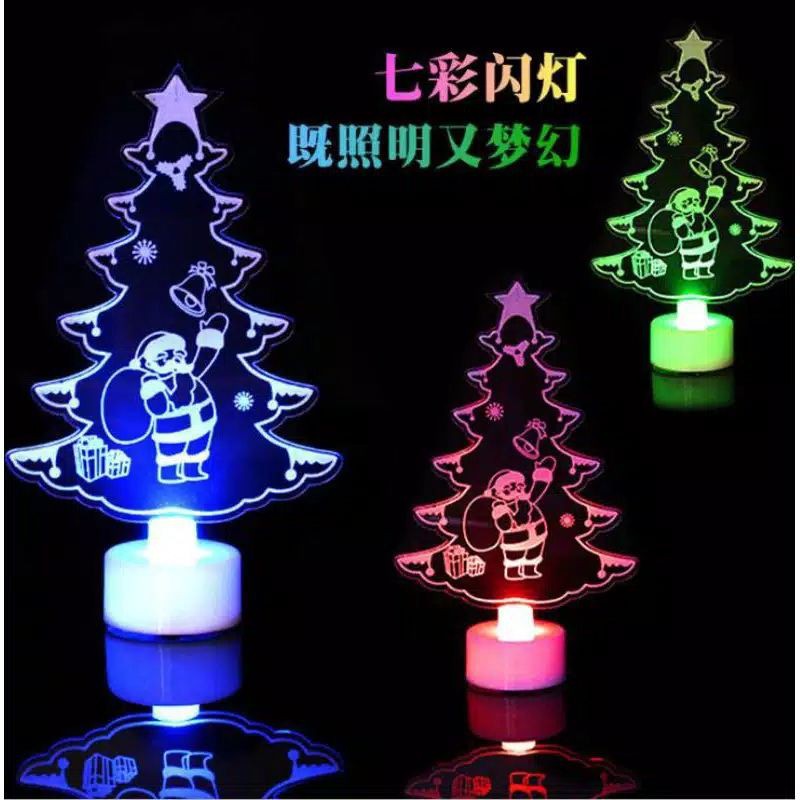 Family games 3d night light pajangan lampu tidur hiasan meja natal santa clause