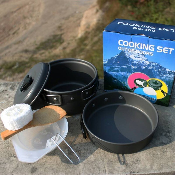 Cooking Set Outdoor 8 PCS WH200 Panci Alat Perlengkapan Masak Camping