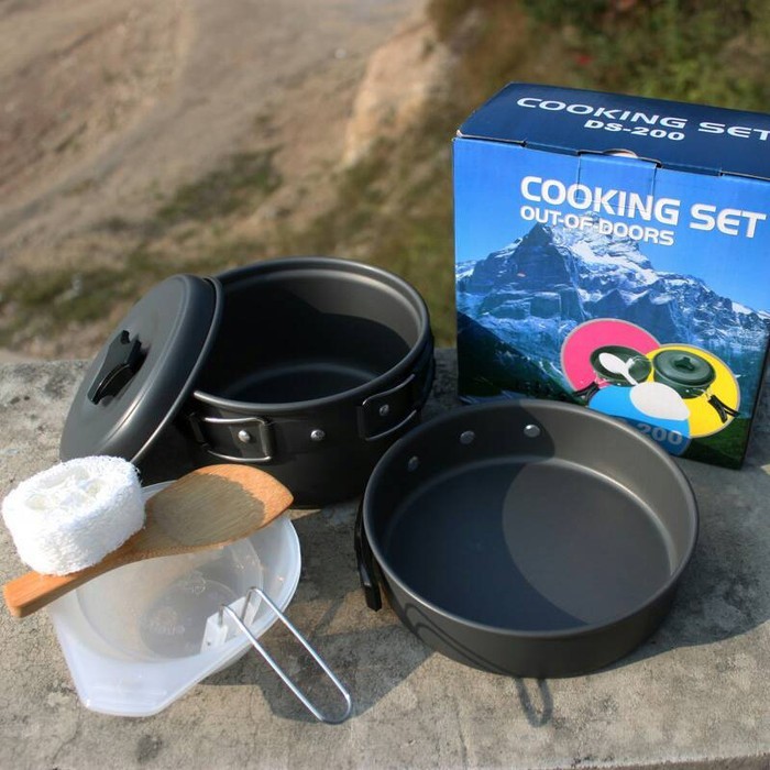 Cooking Set Outdoor 8 PCS WH200 Panci Alat Perlengkapan Masak Camping