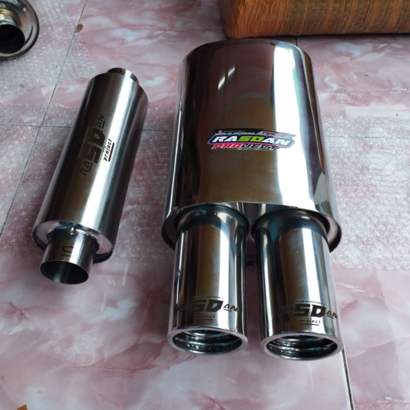 knalpot mobil sebring + resonator original Rasdan knalpot sedan