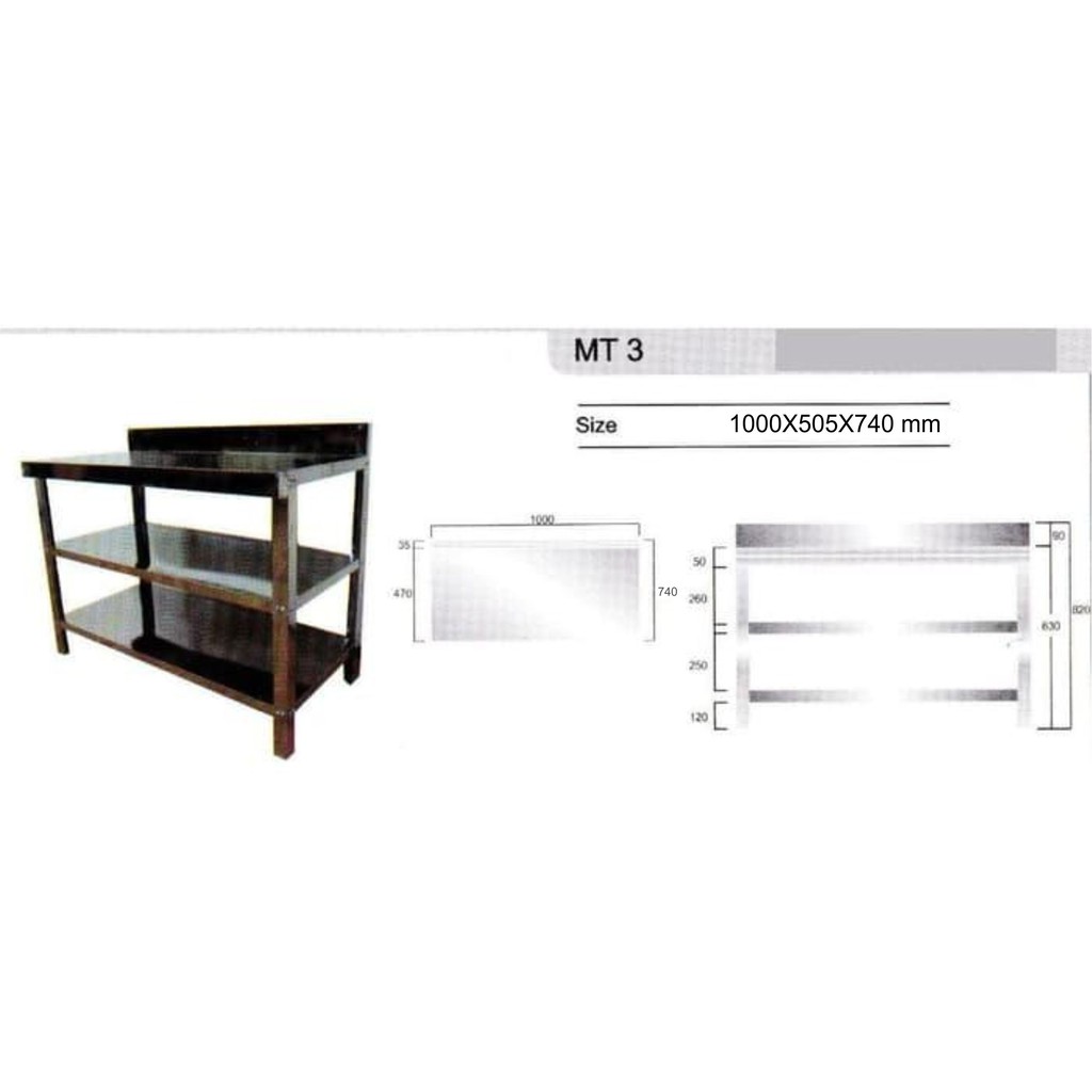 Meja Stainless Steel Metalco MT-3 BG100263