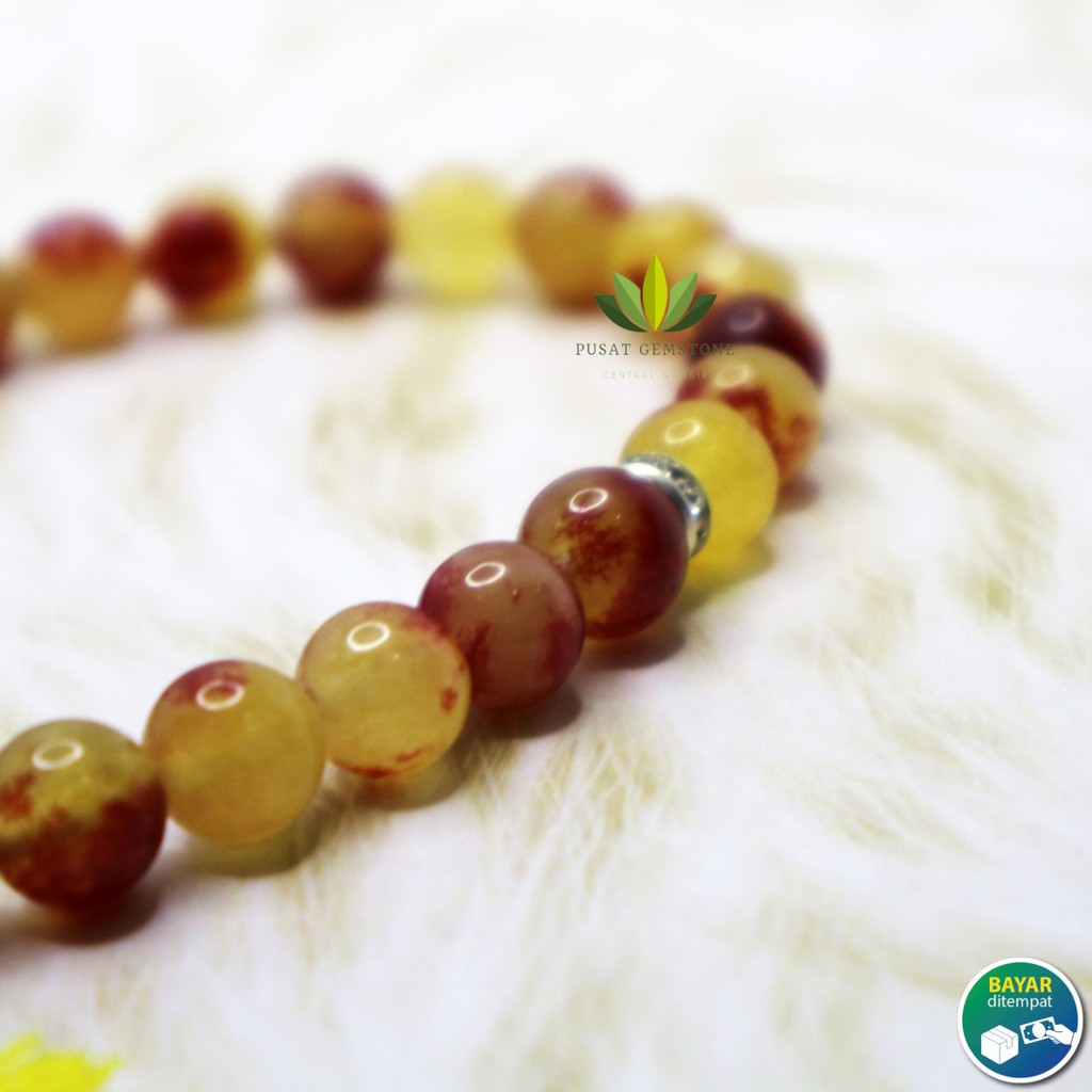 Tasbih Giok Kuning Gradasi 33 Butir Natural