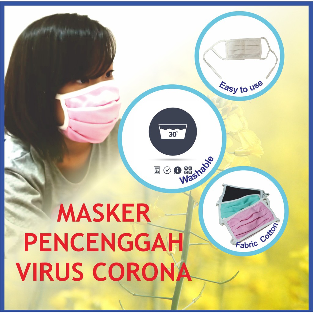 Masker Kain Non Medis 3 Lapis dengan Anti Bakteri / Fabric Cotton