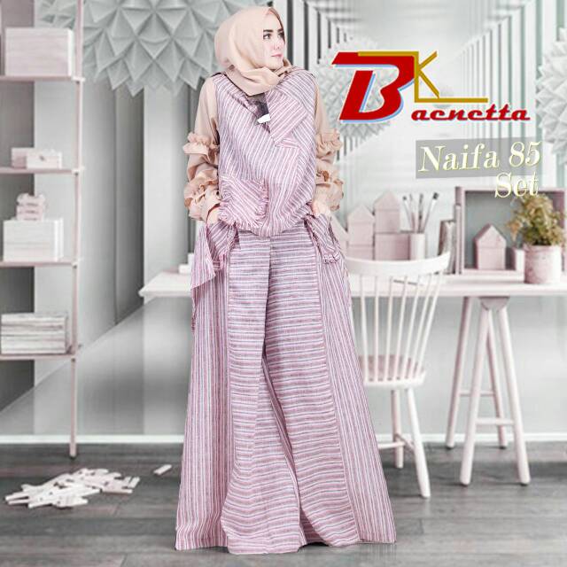 Kulot Set Linen 3in1 Naifa 85 Original by Baenetta READY