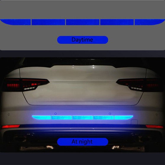 Car Reflective Sticker Warning Strip Tape Traceless Protective - Blue