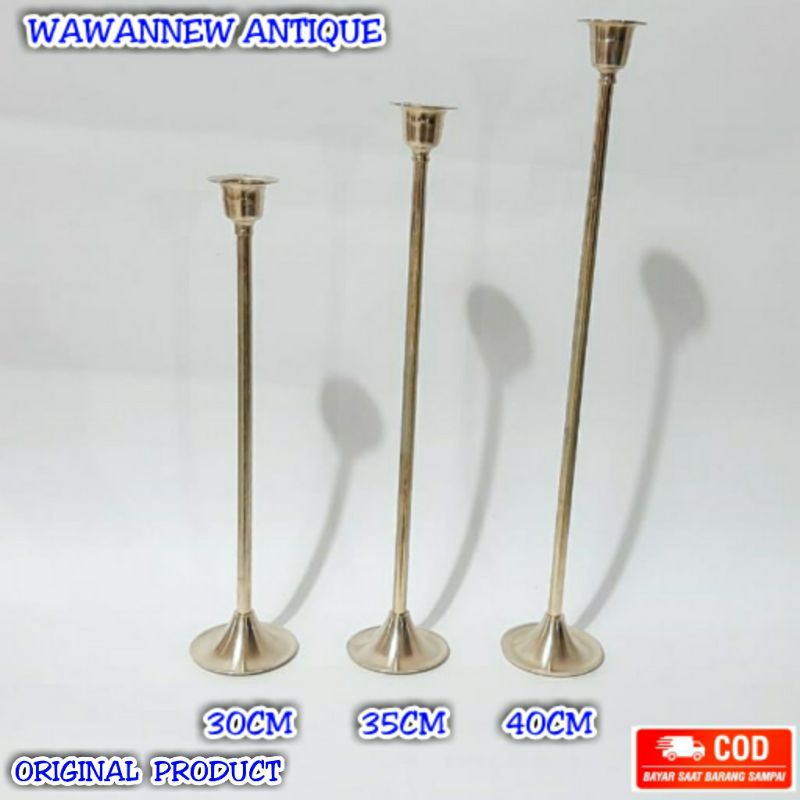 Tempat Lilin Aromaterapi Kuningan Antik Murah 35cm / Candle Holder