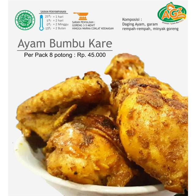 

MURAH! Ayam Bumbu Kare AGZ Frozen Gratis masker Feea