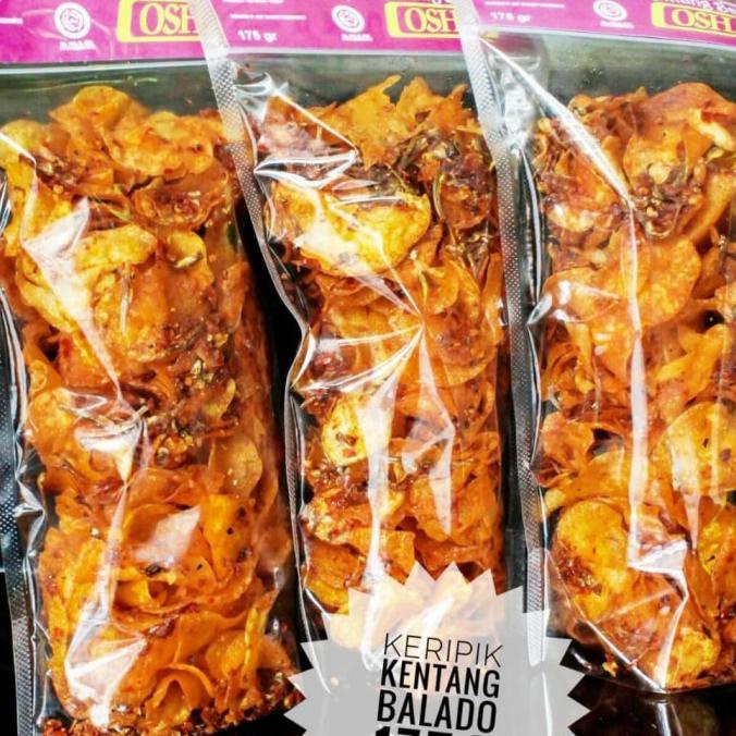 

New Keripik Kentang Balado Teri Medan Gurih Renyah Pedas 175Gr