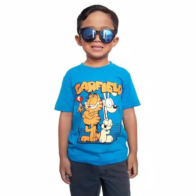 Kaos anak laki - laki motif karakter kartun GARFIELD untuk 2-9 tahun