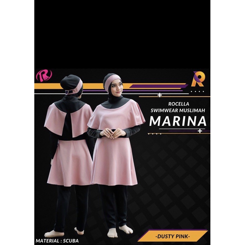 Baju Renang Muslimah merk Rocella size XXL Dusty Pink