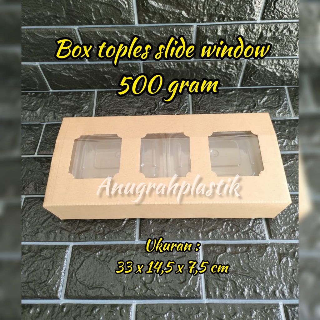 

Box slide uk 33 cm / Box Hampres window / Dus coklat Per PACK