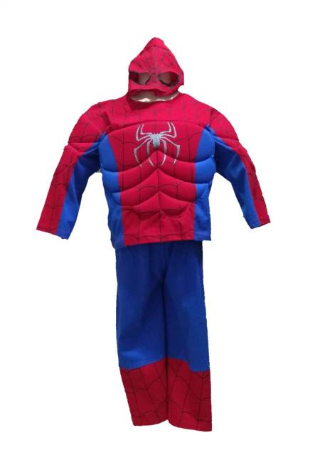 Kostum Busa Anak Spiderman Otot Baju Superhero Setelan Ultah Karakter Cosplay Avengers