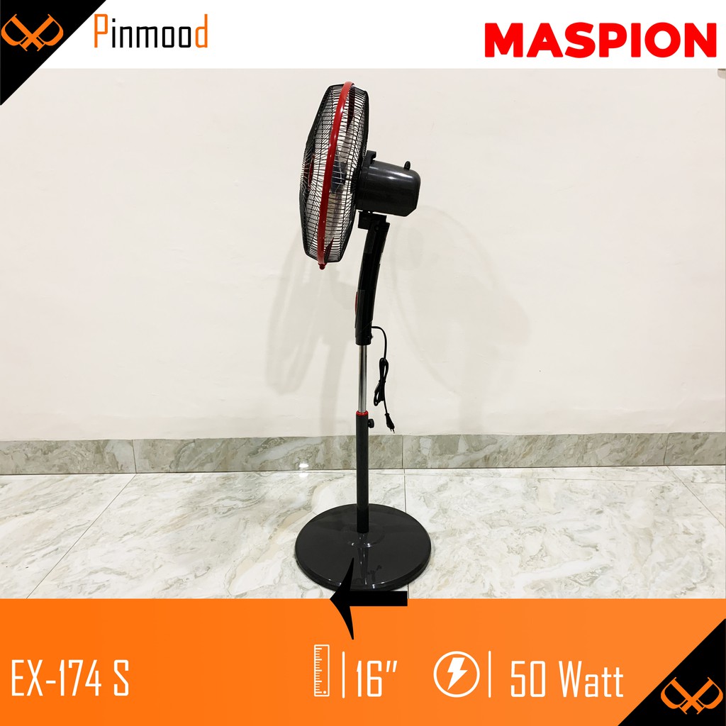 MASPION  EX-174 S STAND FAN / KIPAS ANGIN BERDIRI 16 INCH FLOOR LANTAI ANGIN KENCANG TURBO LOW WATT