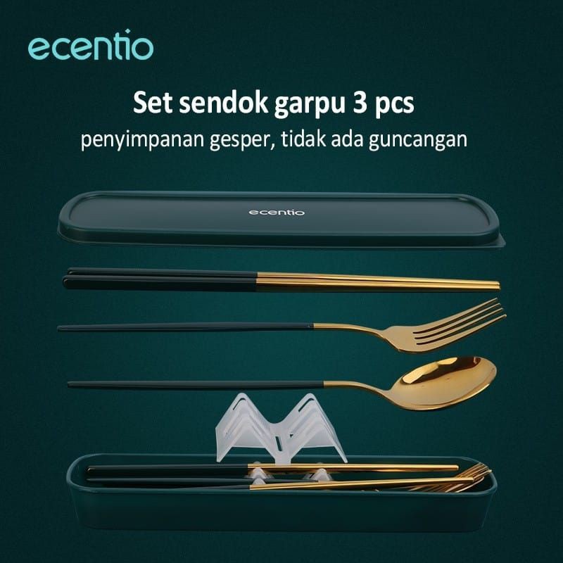 Sendok Ecentio Set 3 pcs Stainless Steel