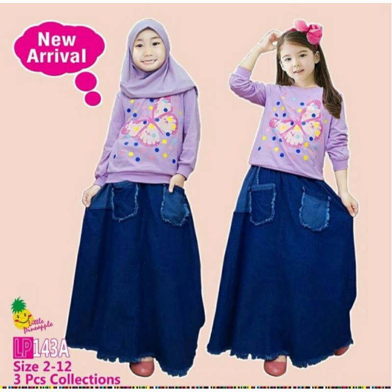 Baju Setelan Anak Perempuan Mariposa Butterfly 3-8 Tahun