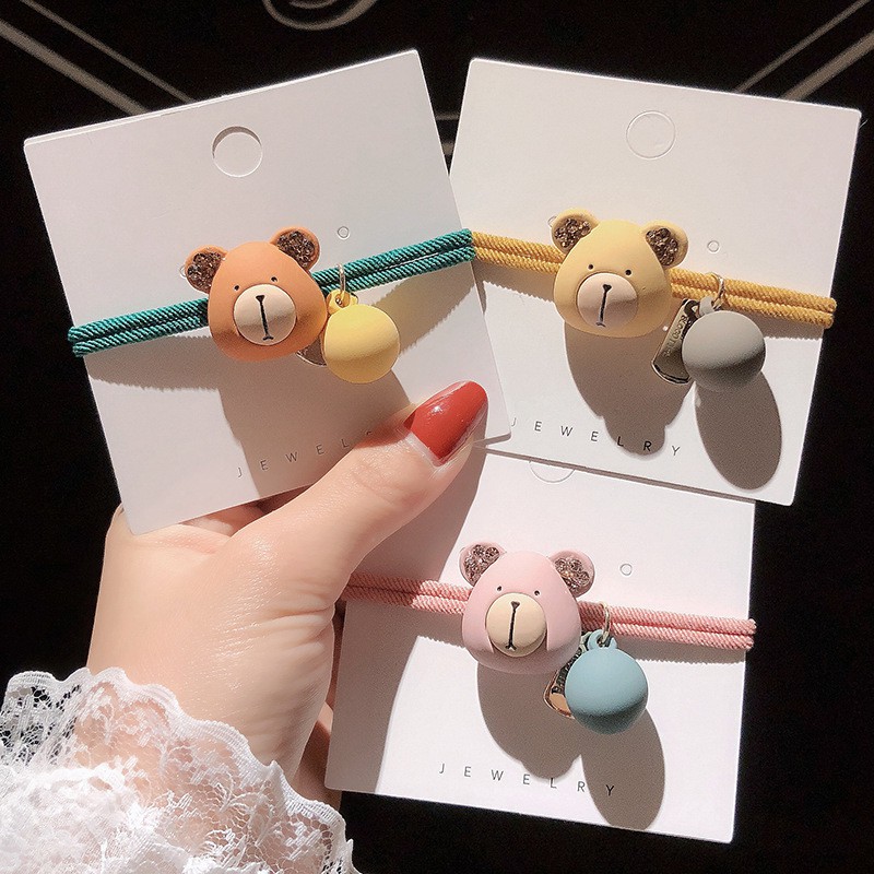 Ennwen IK118 Ikat Rambut Korea Cantik Beruang Bear Hair Band Aksesoris-2