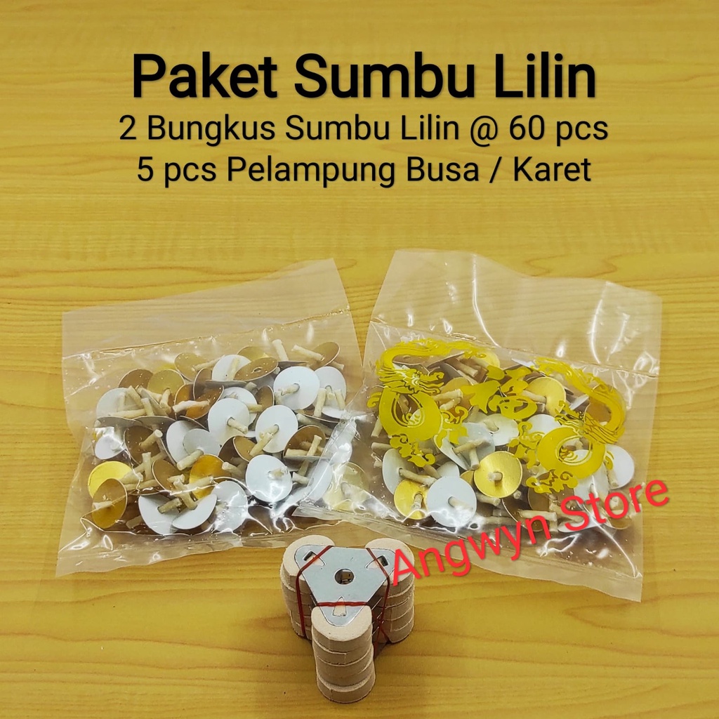 Sumbu lilin 2 bungkus + Pelampung Busa Karet 5 Pcs