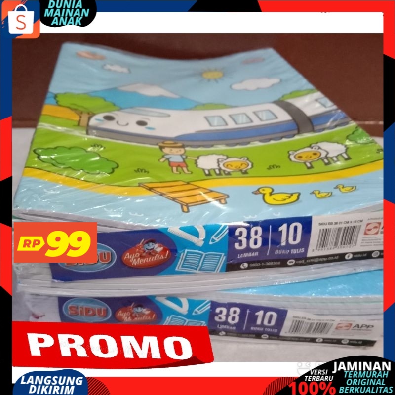 ( PROMO 99 ) Buku tulis 38 lembar SIDU 1pcs / ukuran standard  / buku sekolah / 38lembar Termurah