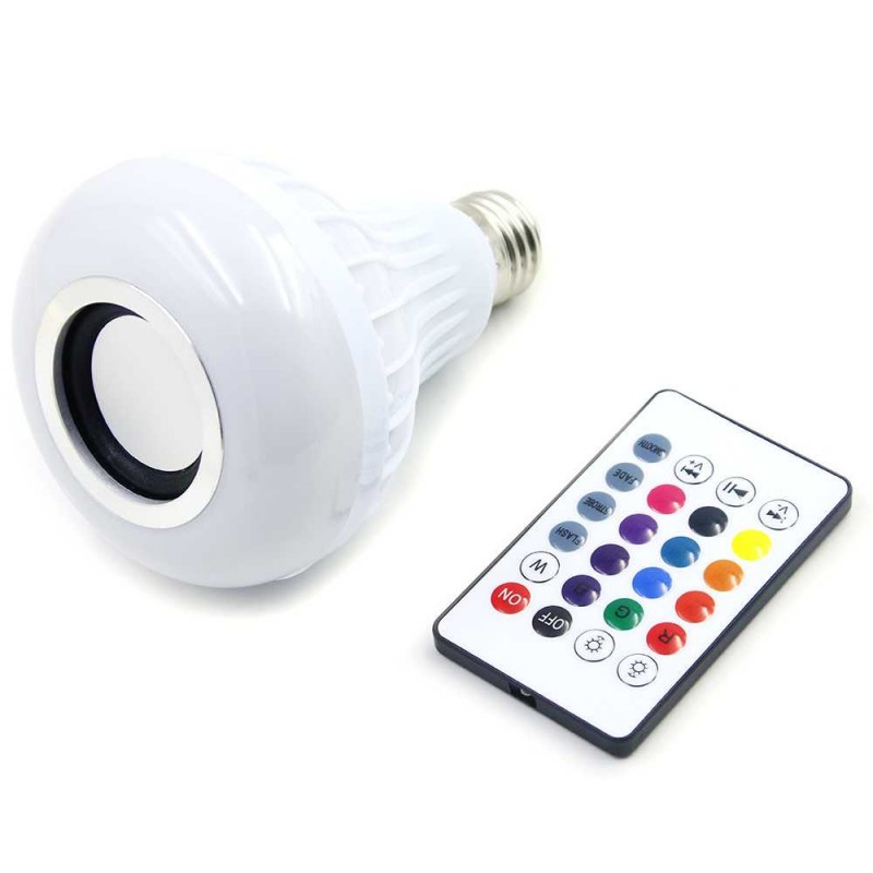 Bola Lampu Bohlam LED RGB E27 12W Bluetooth Speaker TaffLED