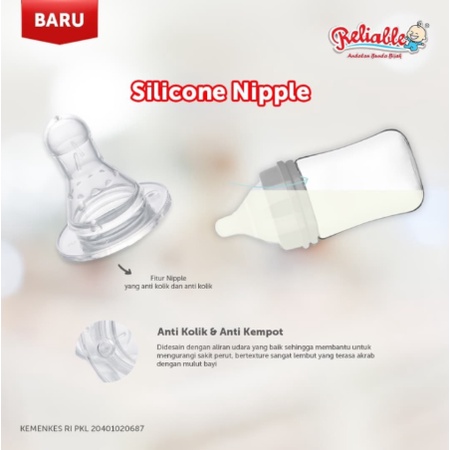 Karet Dot Nipple Silicon Botol Susu Bayi Reguler Dot Bulat Reliable