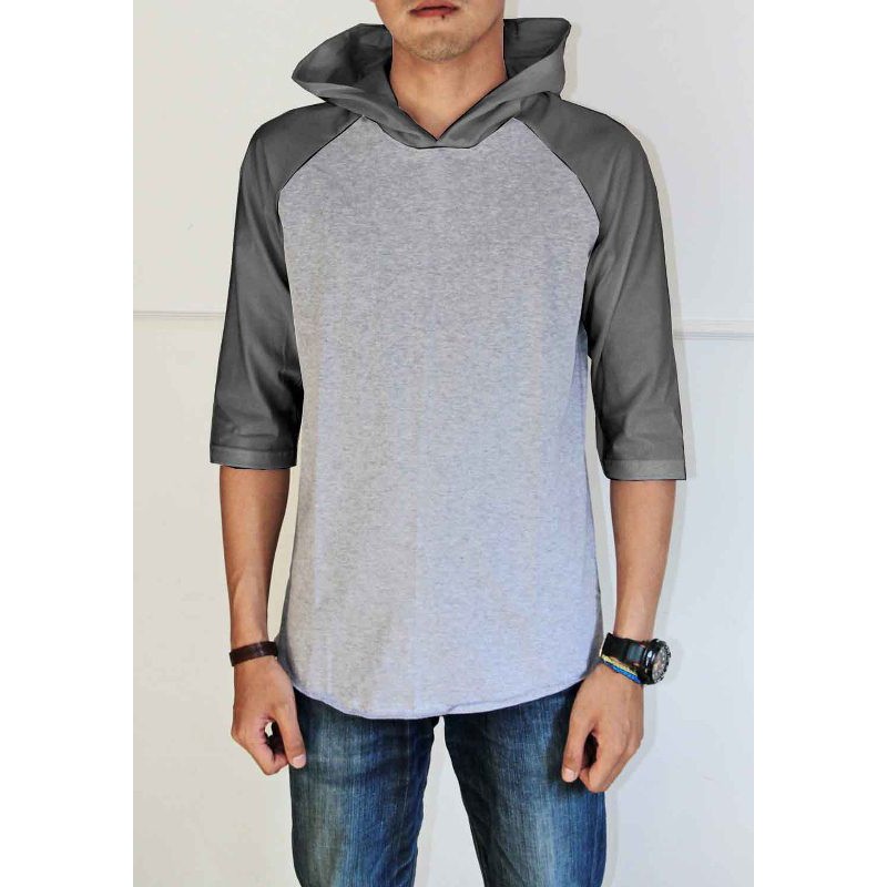 XL-XXL Tshirt / Kaos Raglan Hoodie Pria / Cowok Body Misty, Combed Murah Gros