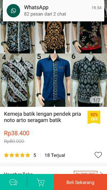 Kemeja Batik Lengan Pendek Pria Noto Arto Seragam Batik