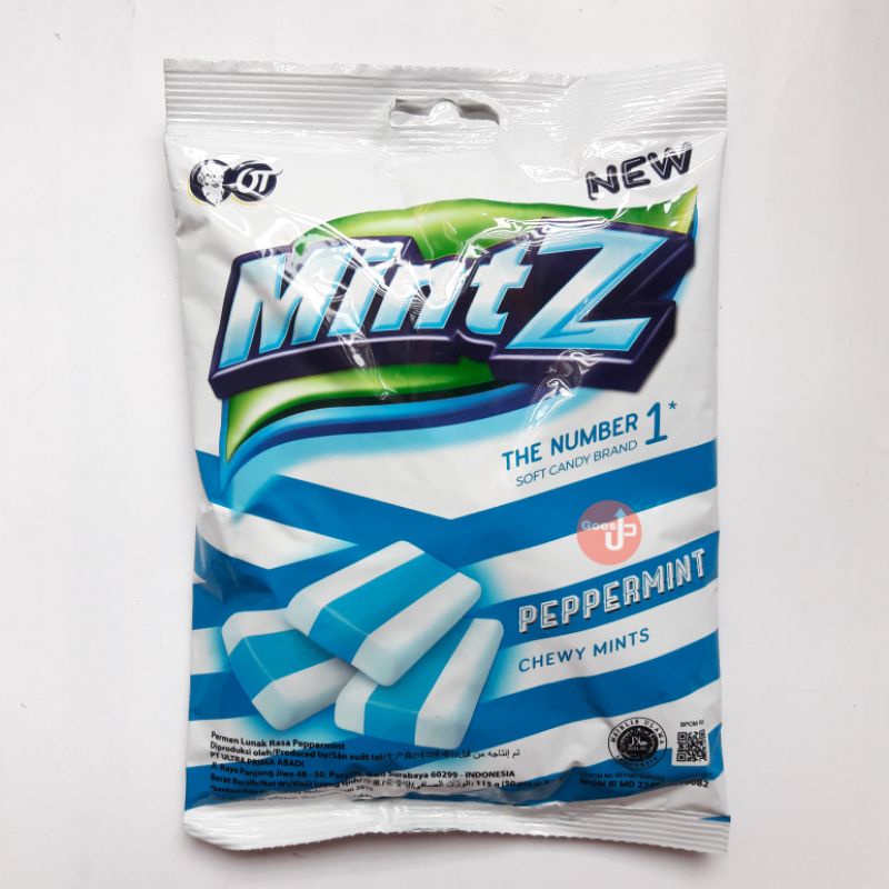 

PERMEN MINTZ CHEWY MINT PEPPERMINT LUNAK ISI 50 PCS BIRU