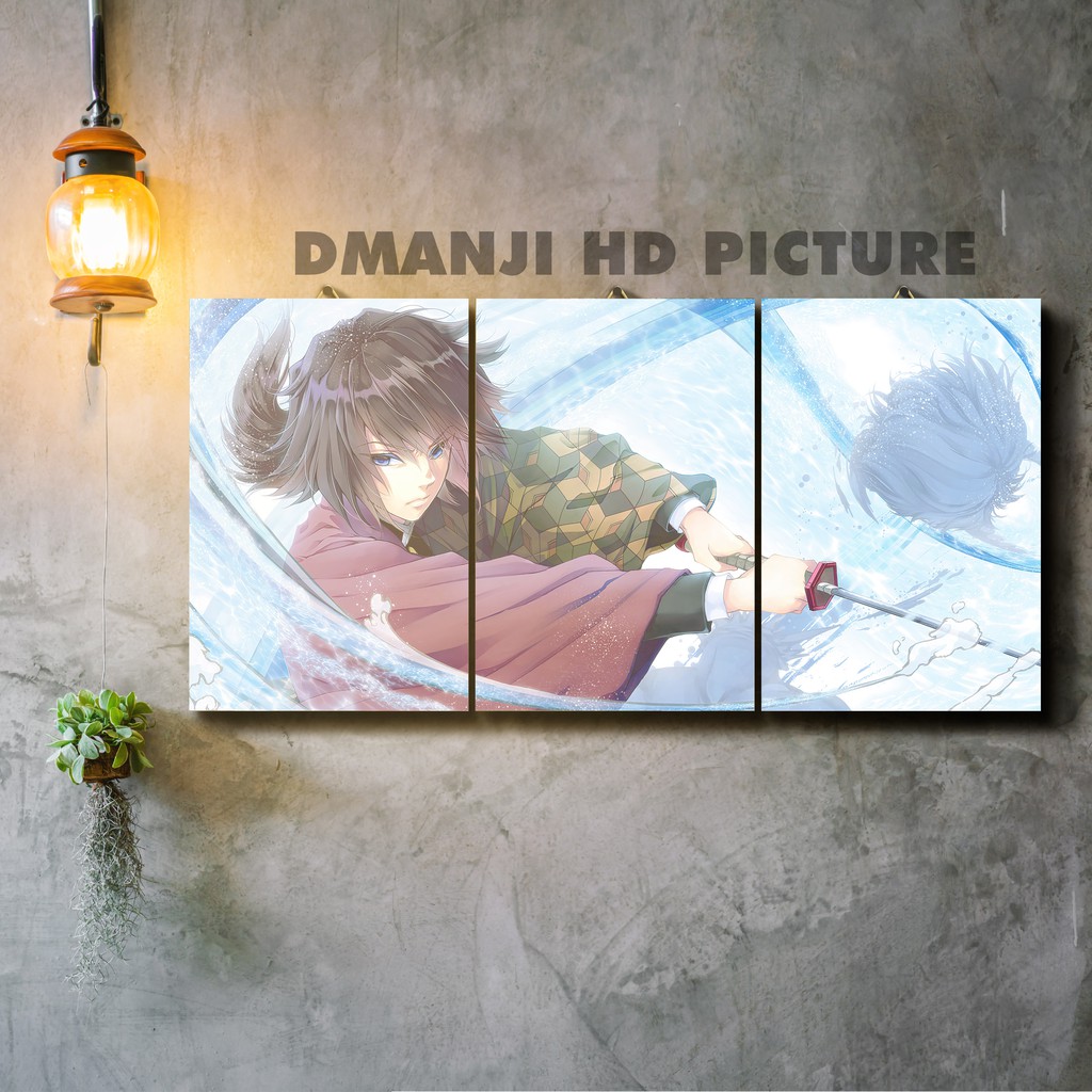 POSTER KAYU MULTIPANEL KIMETSU NO YAIBA / 60X30 / HIASAN DINDING DEMON SLAYER / PAJANGAN KAMAR ANIME-HD - KNY 87