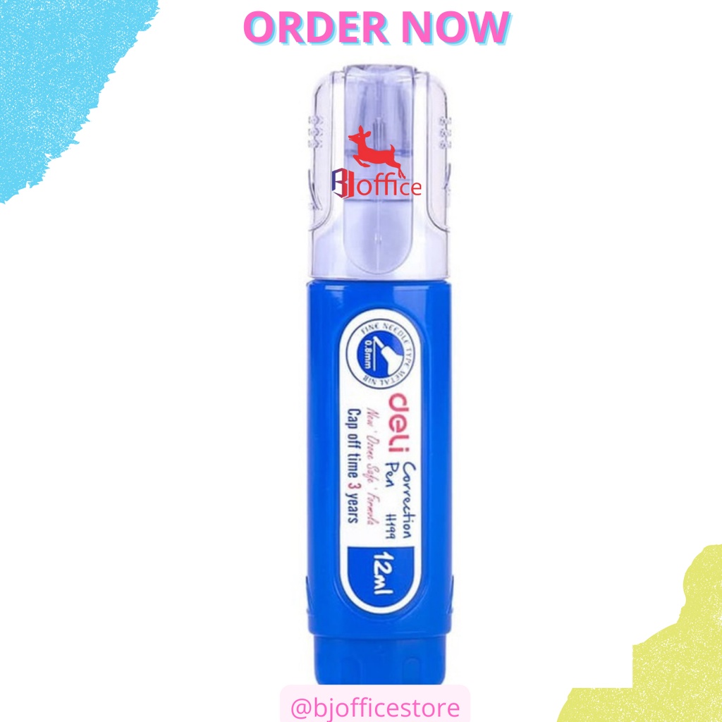TIP EX CAIR H19930 DELI / CORRECTION PEN UJUNG BESI METAL NIB / CORRECTION FLUID DELI TIP EX GEPENG