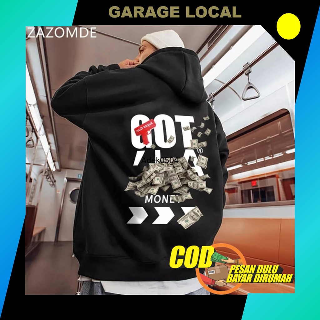 Sweeter Hoodie Pria Hitam Oversize Sweter Hodie Distro Keren Laki Laki Huddy Cowok Hody Cowo XL XXL