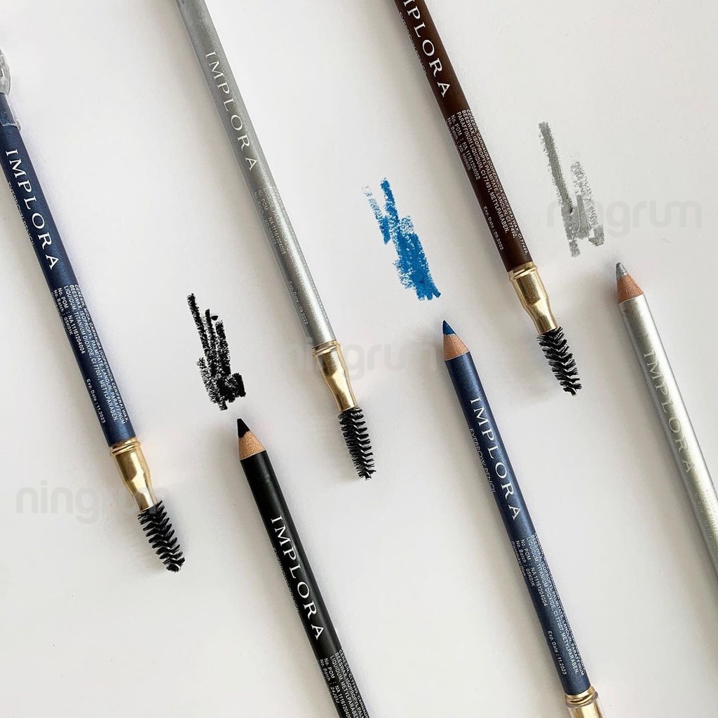 Ningrum implora eyebrow pencil pensil alis | hitam cokelat implora eye brow pencil 2in1 100% Ori - 5104