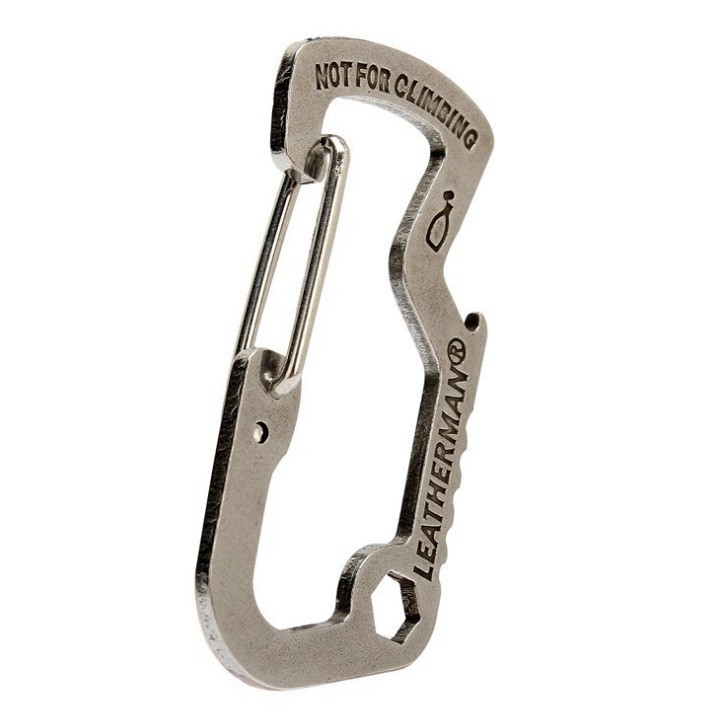 Carabiner Stainless OMSE38SV Steel with Bottle Opener - Silver