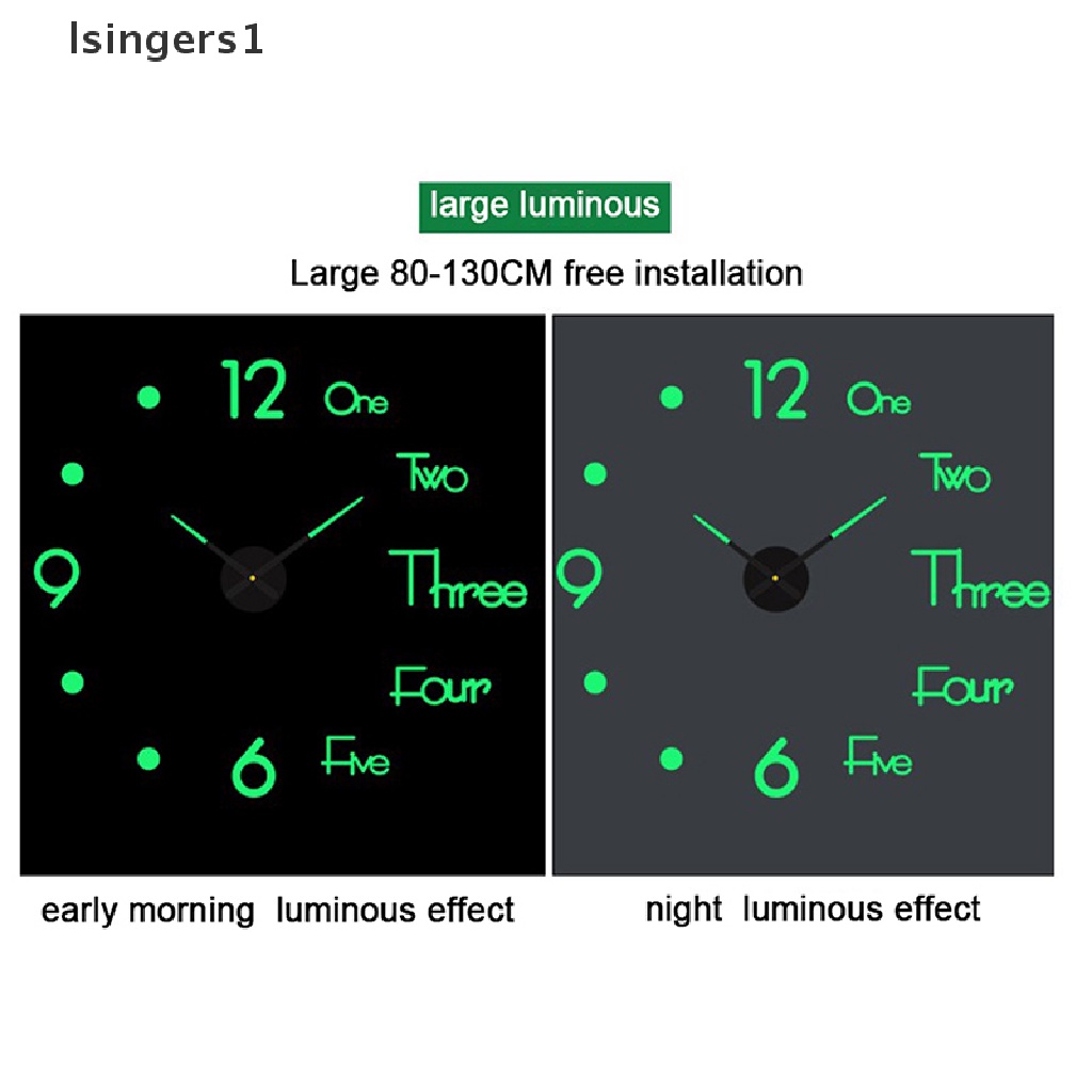 (lsingers1) Jam Dinding Digital Luminous Ukuran 100cm DIY