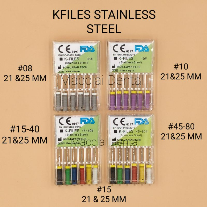 DENTAL KFILE K-FILE ENDO FILE STAINLESS STEEL