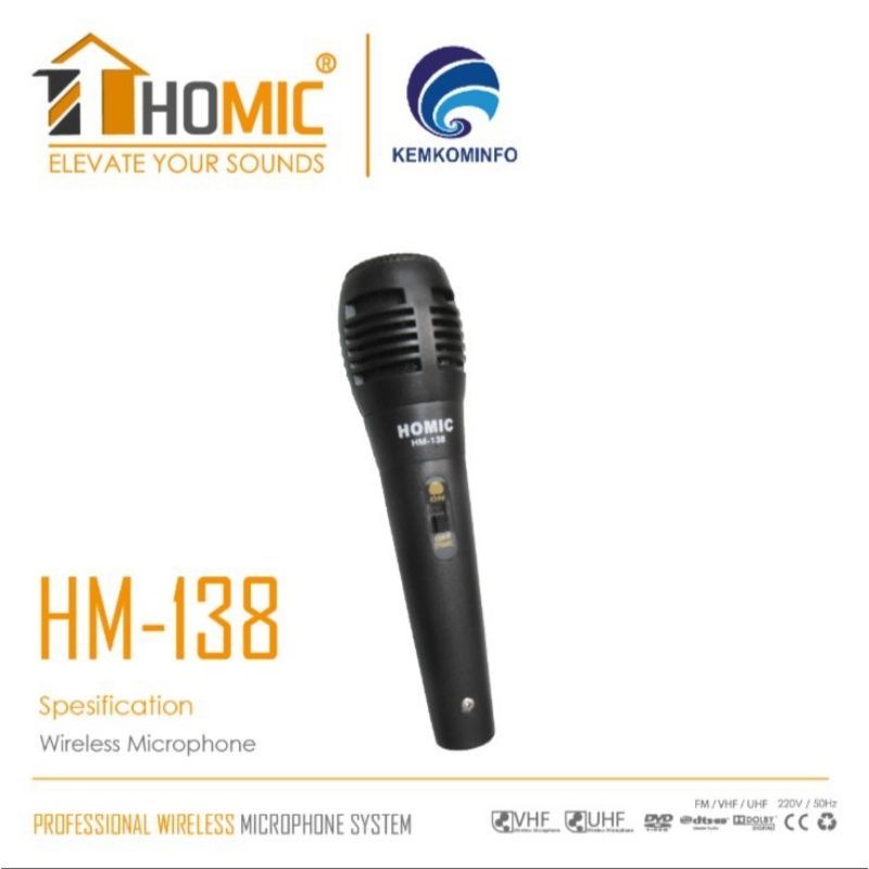 Microphone Homic HM-138 Mic Karaoke Kabel Original Homic Suara Bass Jernih Mikrofon Kabel Murah