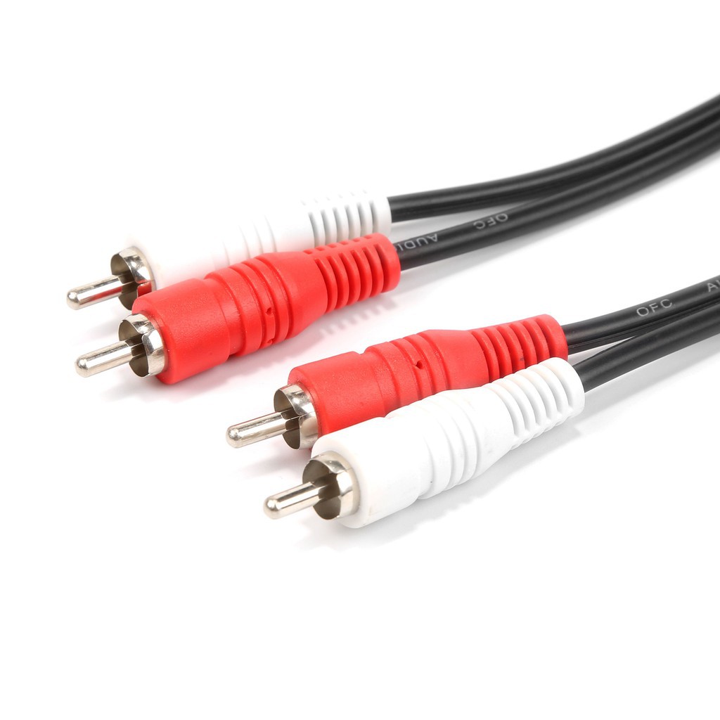 Kabel Audio 2 Rca Male Ke 2 Rca Male Av Panjang 1.5m Warna Hitam Untuk Dvd/Tv/Cd