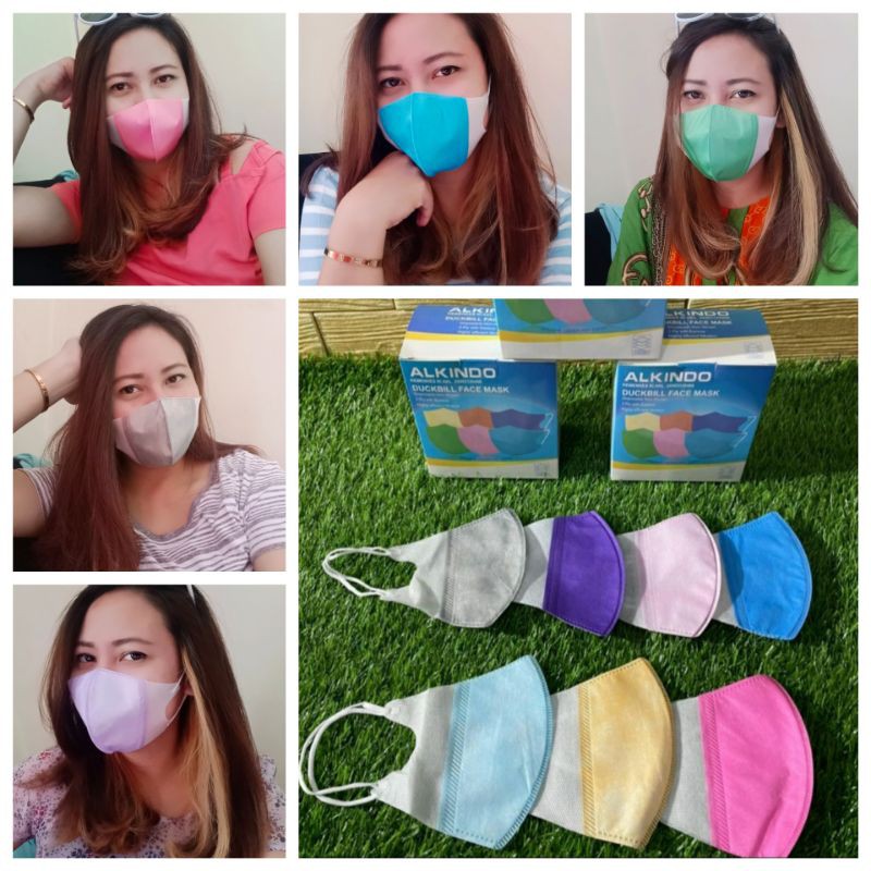 masker duckbill warna warni isi 50