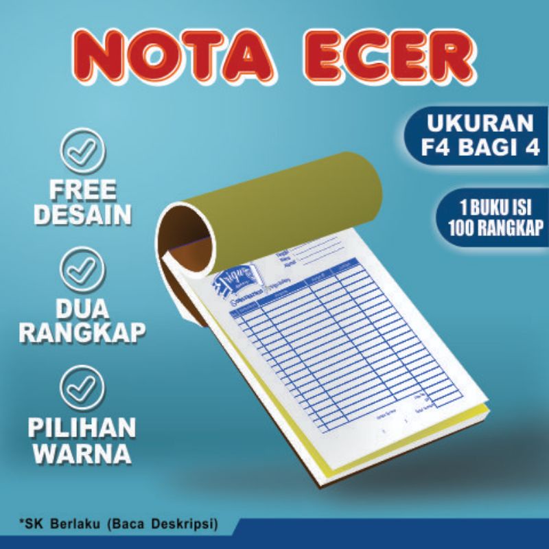 

Nota / Kwitansi Ecer / Satuan Murah (Harga 4 Bandel/Buku)